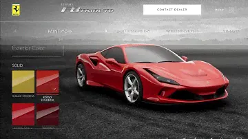 Customizing the Ferrari F8 Tributo Ferrari Car Configurator