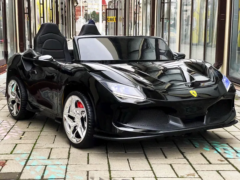 Детский электромобиль Ferrari F8 двухместная — Черный-0