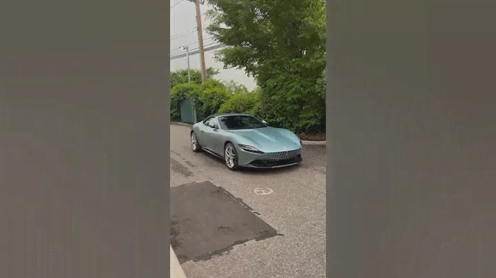 The new Ferrari Roma Spider!🐎 612-hp grand touring convertible painted in Celeste Trevi #supercars