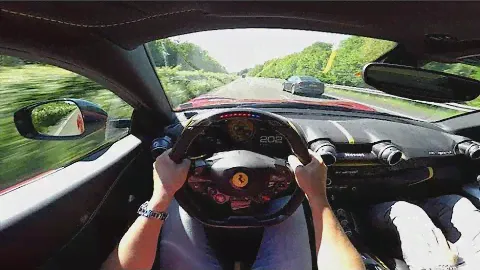 Ferrari 812 Superfast 320 km/h on Autobahn! - ORGASMIC SOUND!