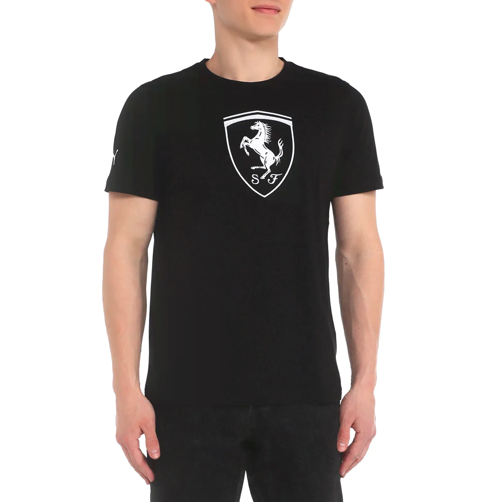 Мужская футболка PUMA Ferrari Race Big Shield Tee+ Артикул 3631141, черный-0