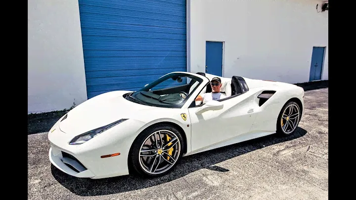Ferrari 488 Spider White on White Miami Style Topless Ride from Prestige Imports Miami