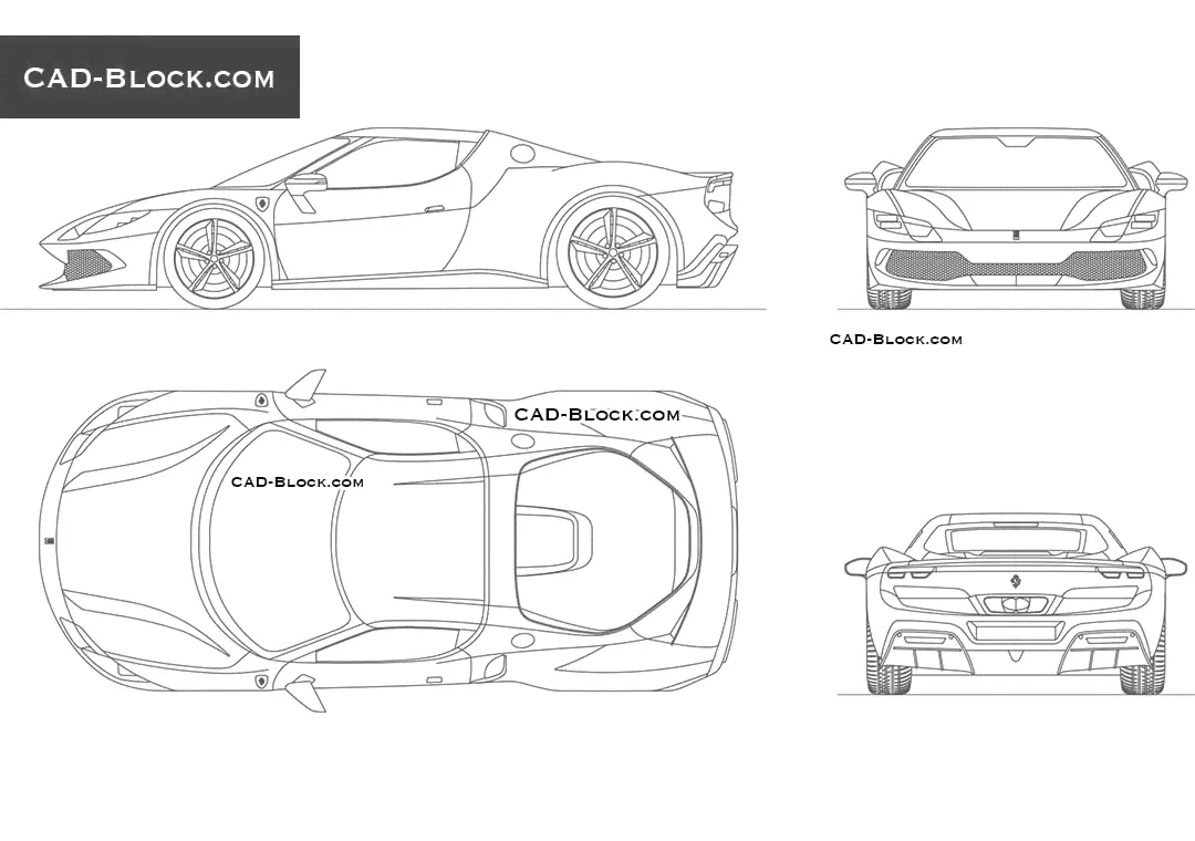 Ferrari 296 GTB CAD drawings-0