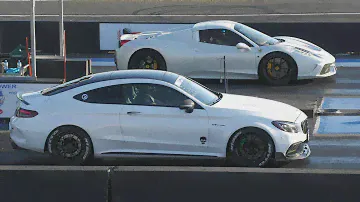 Mercedes AMG vs Ferrari F8 Tributo and Lamborghini
