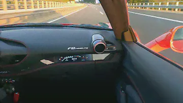 FERRARI F8 TRIBUTO / TOP SPEED 356 KM/H on GERMAN AUTOBAHN - straight