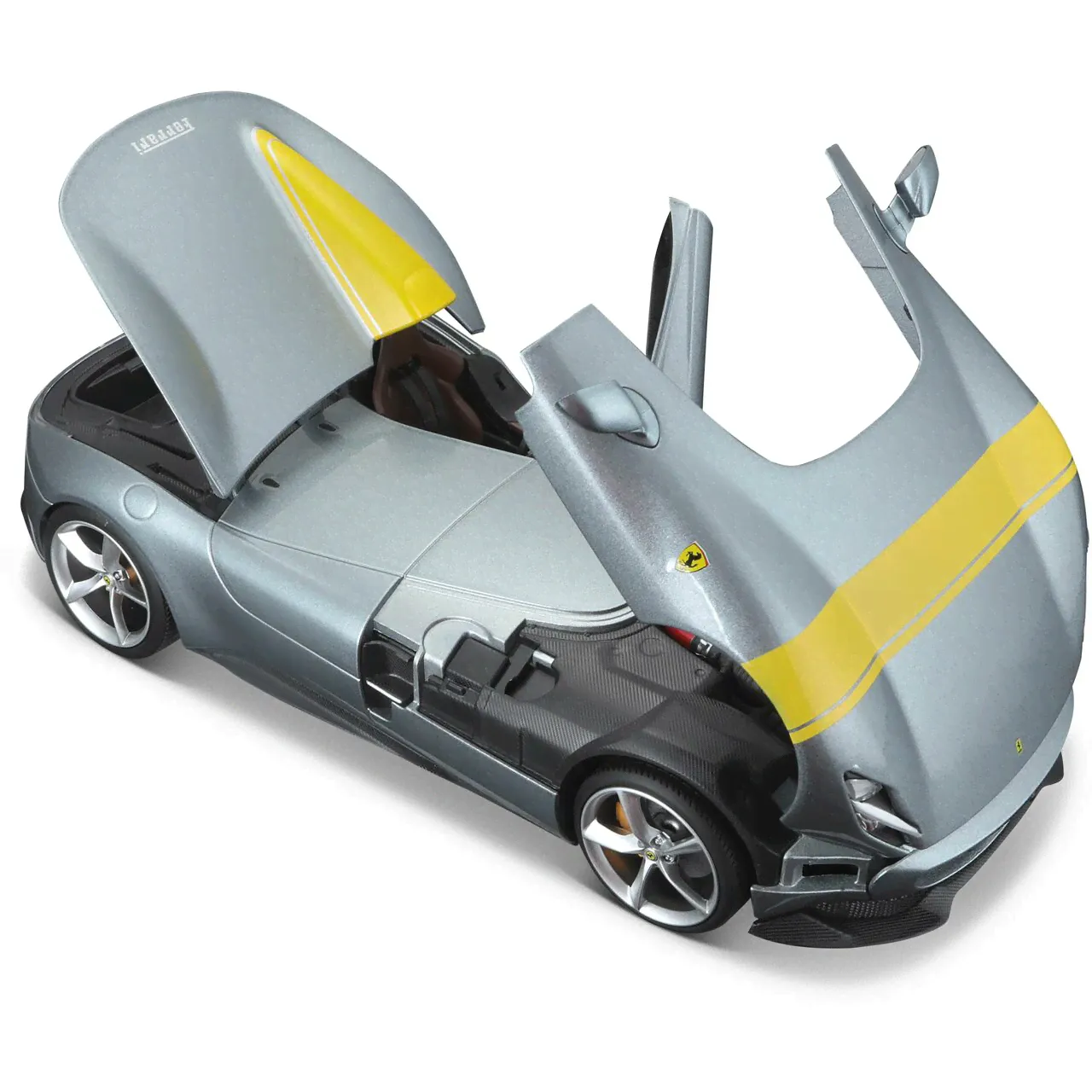 Машинка Ferrari Monza SP1 1:18 Bburago серебристый-2