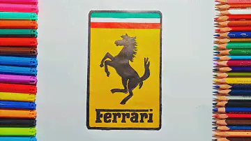HOW TO DRAW THE FERRARI 😍💯🔥"CARS BRANDS LOGO DRAWING SERIES #14